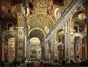 PANNINI, Giovanni Paolo Interior of Saint Peter's oil painting artist